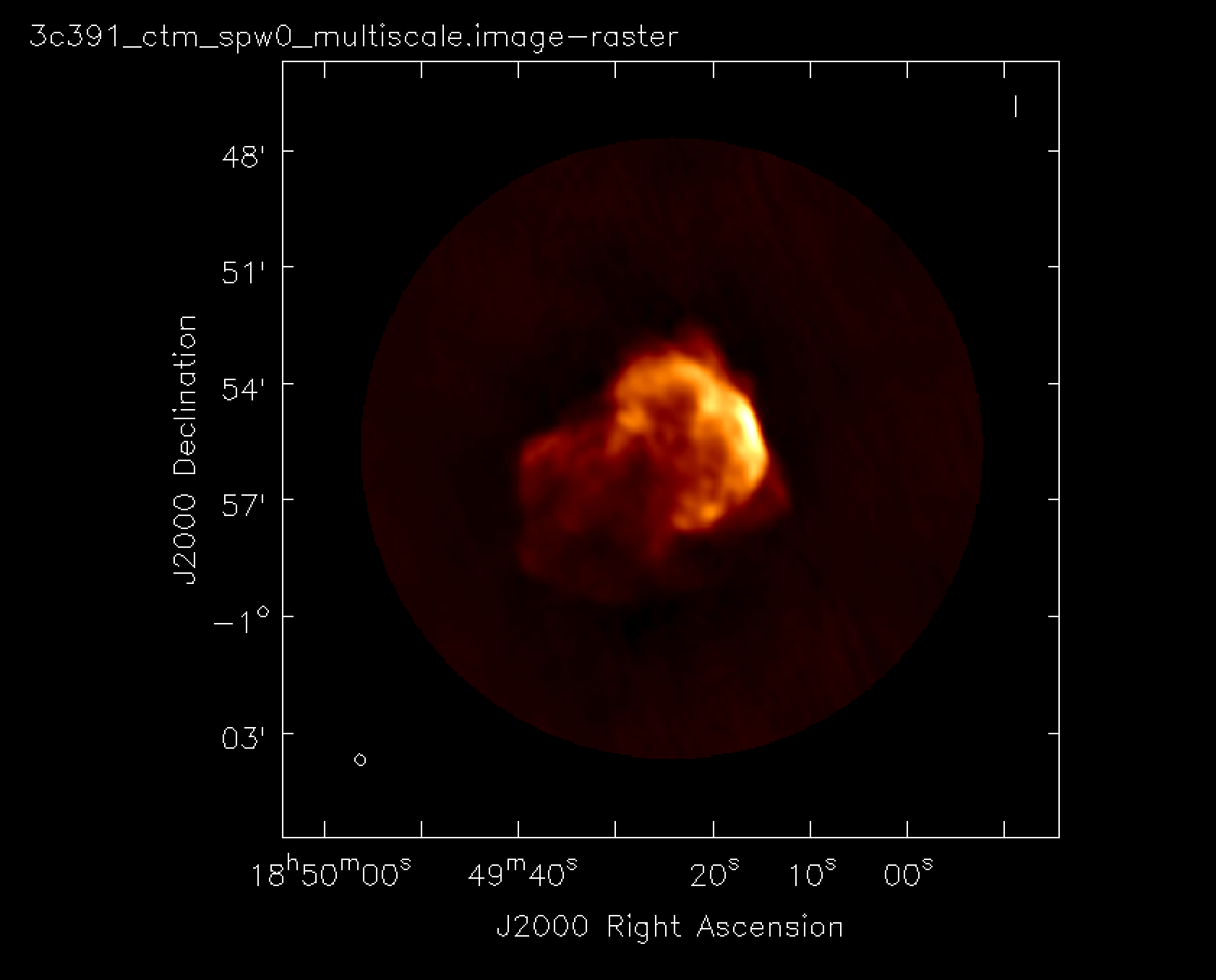 3C391 clean image. The left bottom white circle is the beam size.